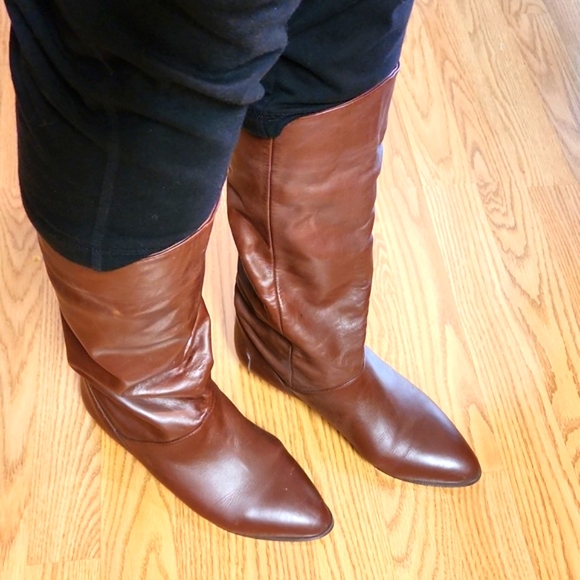Vintage Mister Shoes Brown Leather boots Size 8.5 - Picture 3 of 7
